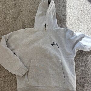 Stussy Heather Grey Hoody with Cherry/8 Ball graphic Large
